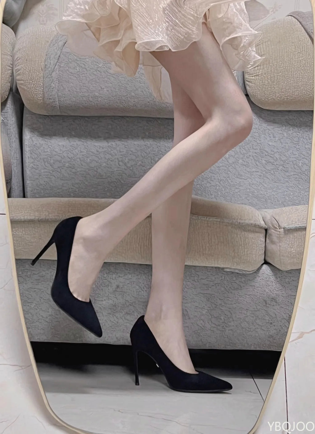 Sapato de salto alto elegantes pretos femininos